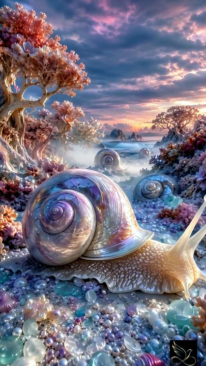 Magical Fantasy Snail in a Dream World | AI Animation
