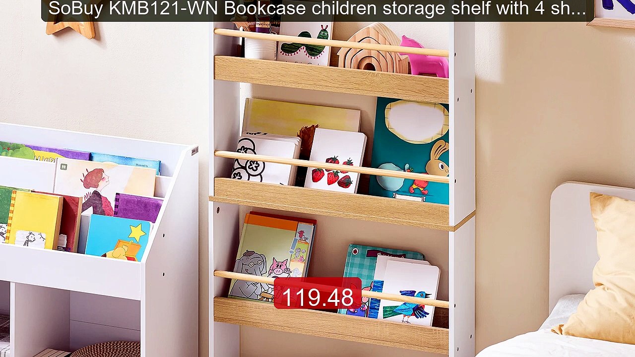 SoBuy KMB121-WN Bookcase children storage shelf with 4 shelve... -- Amazing Value 2026 | Must Have!