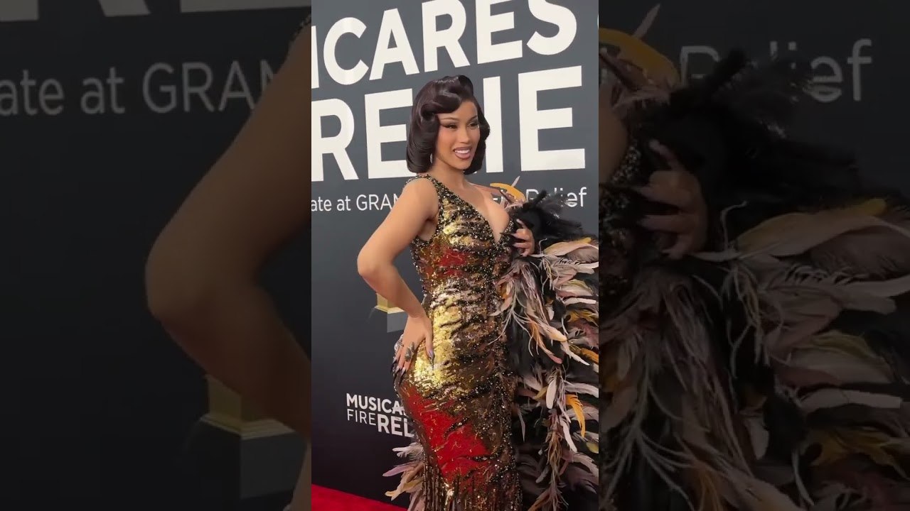 Cardi B cracks jokes on the red carpet at the 2...