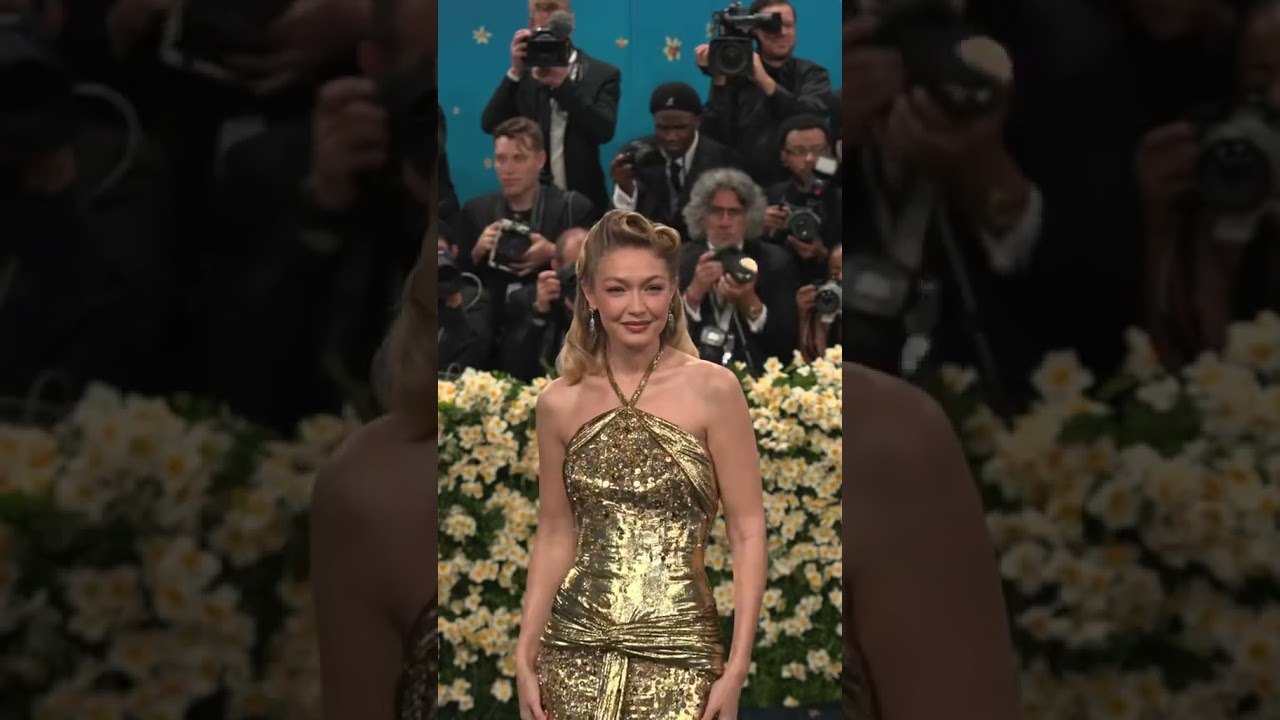 #gigihadid in custom Miu Miu celebrating black designer Zelda Wynn Valdes at the #metgala2025