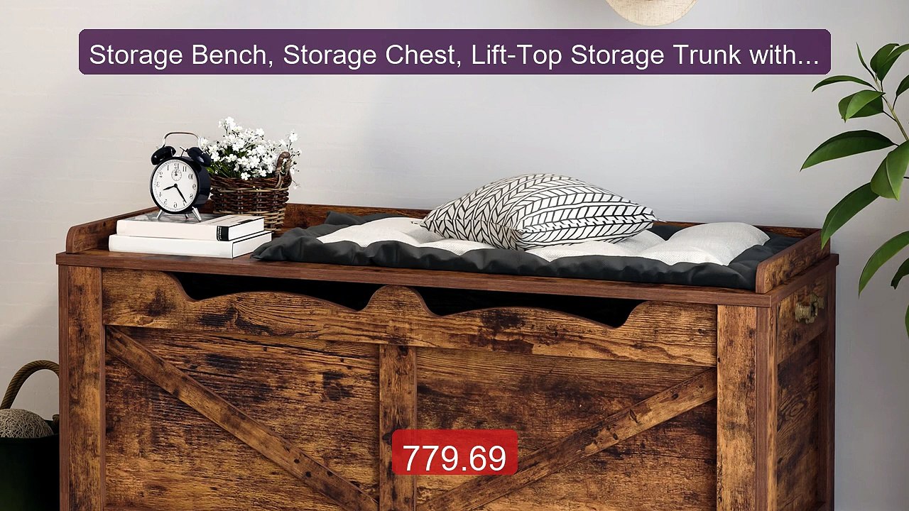 Storage Bench, Storage Chest, Lift-Top Storage Trunk with 2 Safety... -- Best Deal 2026 | Shop Now!