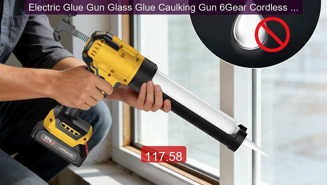 Electric Glue Gun Glass Glue Caulking Gun 6Gear Cordless Door... -- Amazing Value 2026 | Must Have!