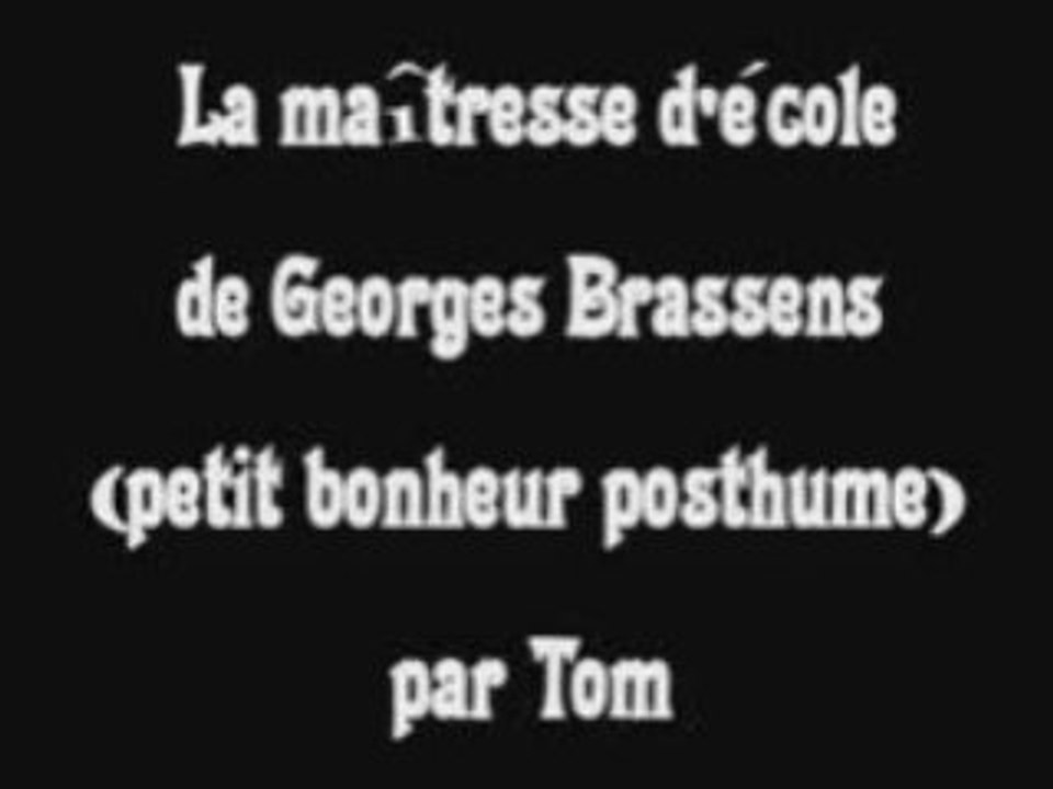 La maîtresse d'école - Georges Brassens
