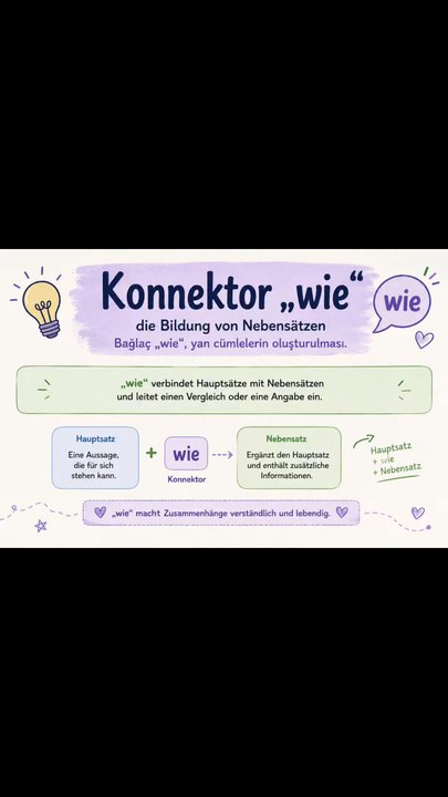 🇩🇪 🇨🇭🇦🇹 A2/B1 Deutsch lernen | Nebensätze mit „wie“ – Konnektor einfach erklärt