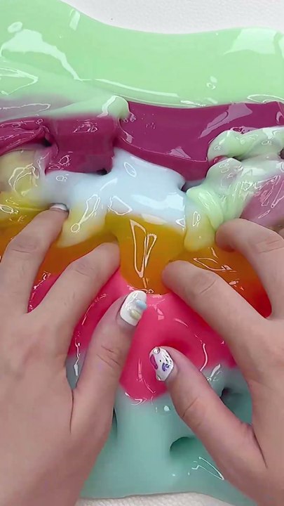 Mixing Different Colours Of Sticky Slime