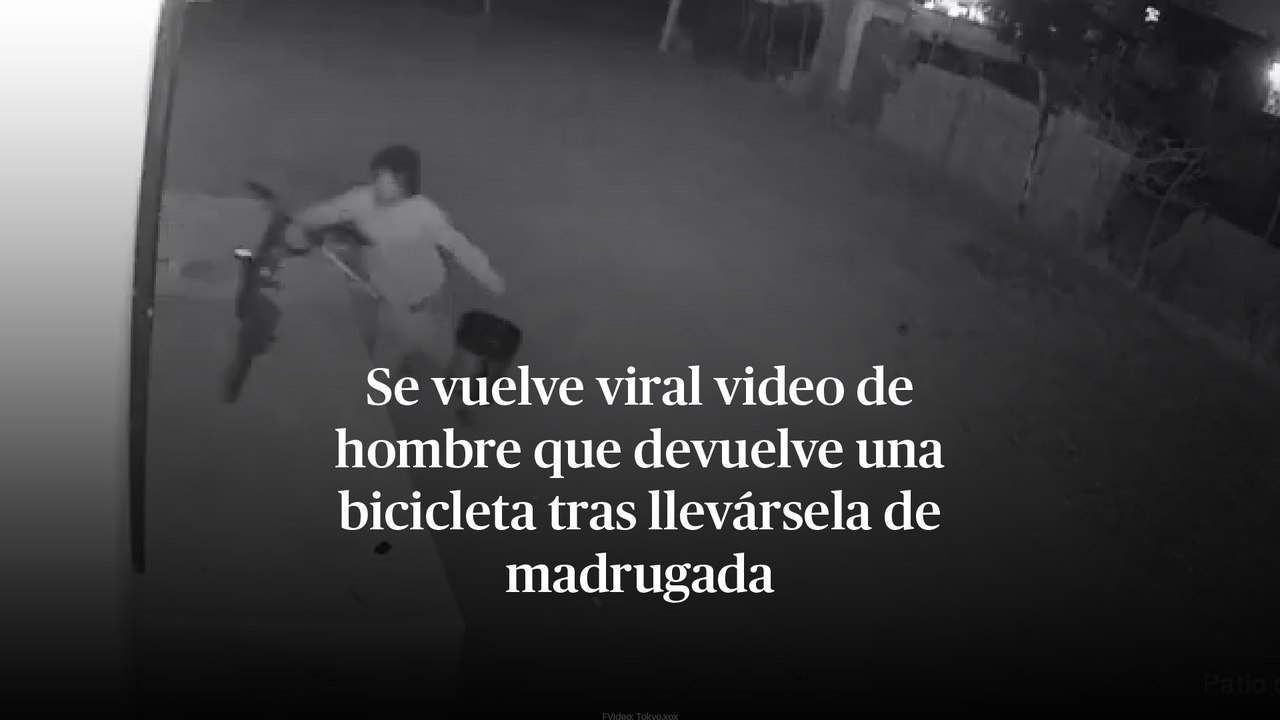 Se vuelve viral video de hombre que devuelve una bicicleta tras llevársela de madrugada