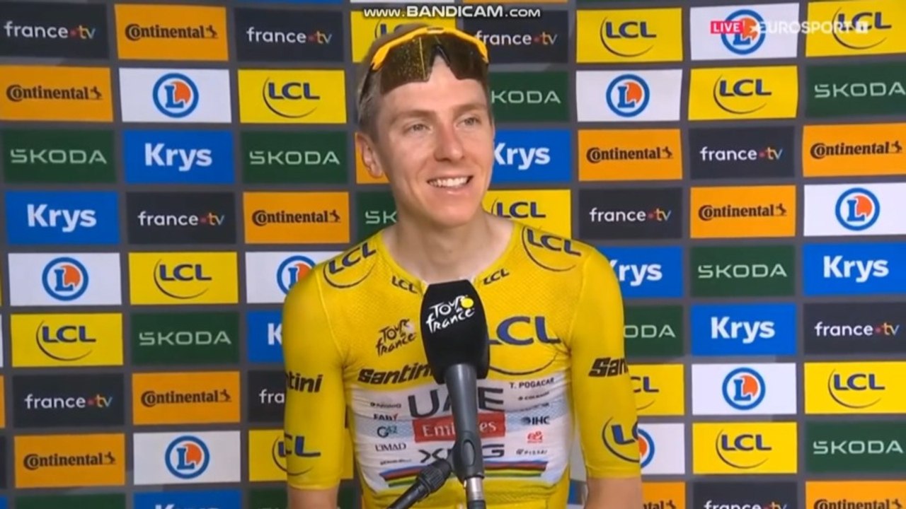 Tour de France 19e étape - Tadej Pogacar : Les échappés ont un petit peu joué entre eux, ça m'a aidé à les rattraper