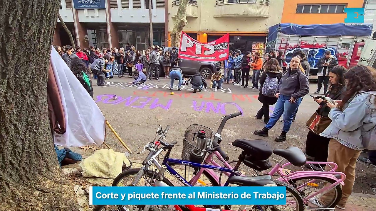 Corte y piquete frente al Ministerio de Trabajo