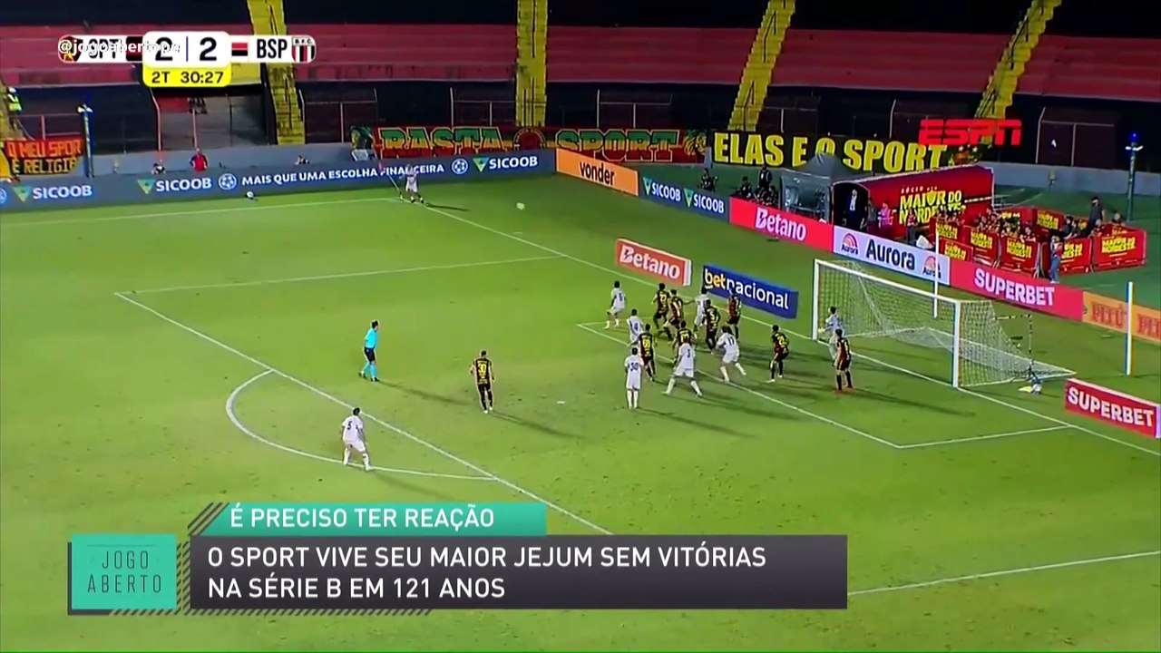 O Sport vive seu maior jejum sem vitórias na Série B em 121 anos