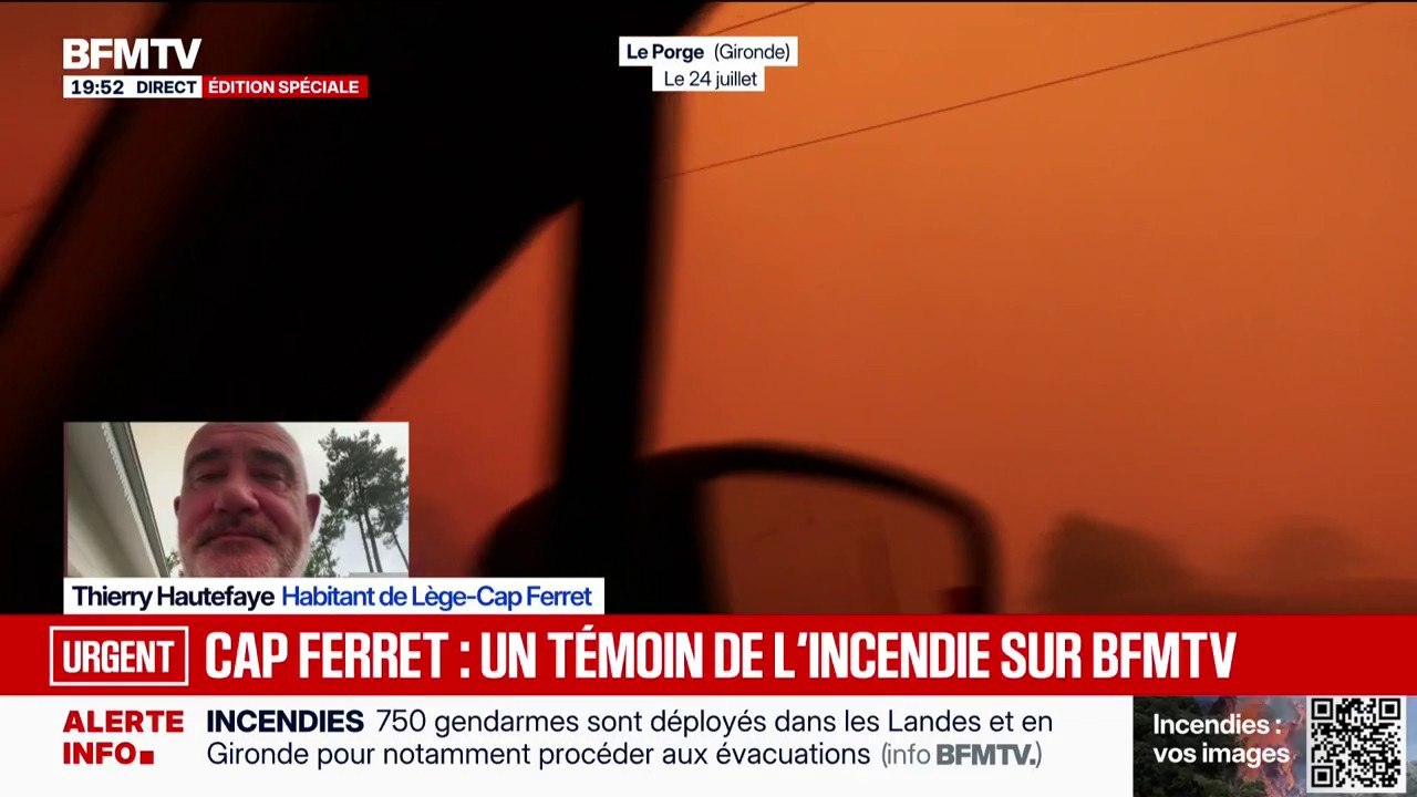 Lège-Cap Ferret: "Je ne sais pas ce qu'il en est de ma maison", déclare Thierry Hautefaye, témoin de l'incendie