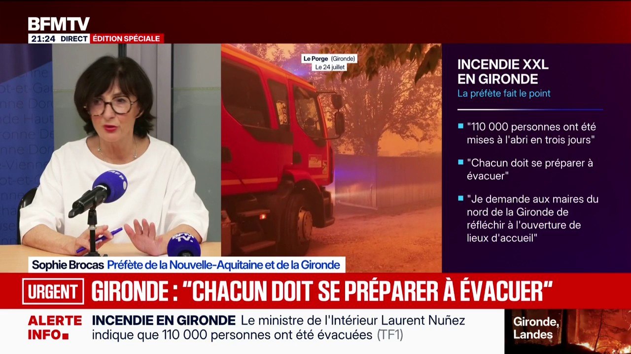 Incendies: "100 bâtiments ont été détruits", annonce la préfète de la Nouvelle-Aquitaine et de la Gironde