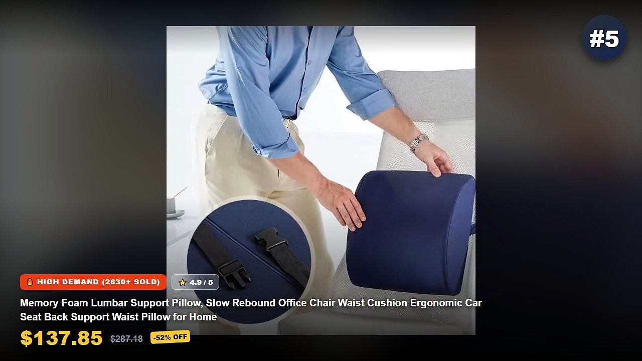 Why Everyone Is Buying Ergonomic Office Chair - Memory Foam Lumbar Support Pillow, Slow Rebound Office Chair Waist Cushi...