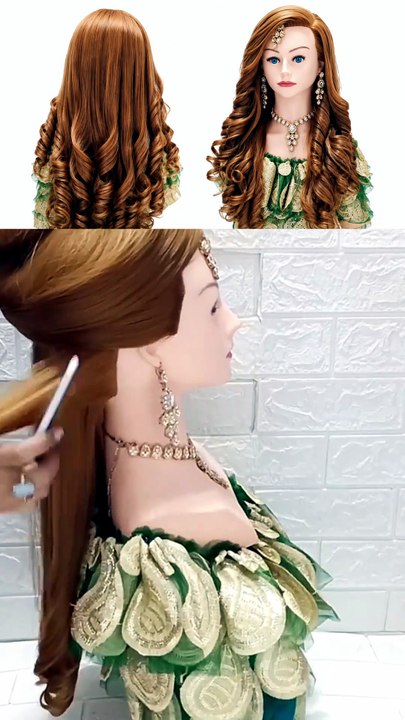 Easy curly hairstyle for girls 🎀