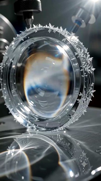 Ice Block Shaped into Lens ASMR | Satisfying Ice Carving in 4K | Original Sound