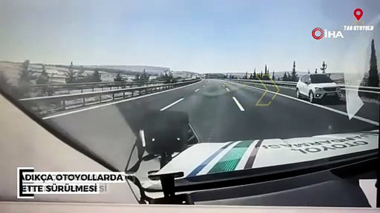Otoyoldaki ters yön canavarı önce kameralara sonra jandarmaya yakalandı