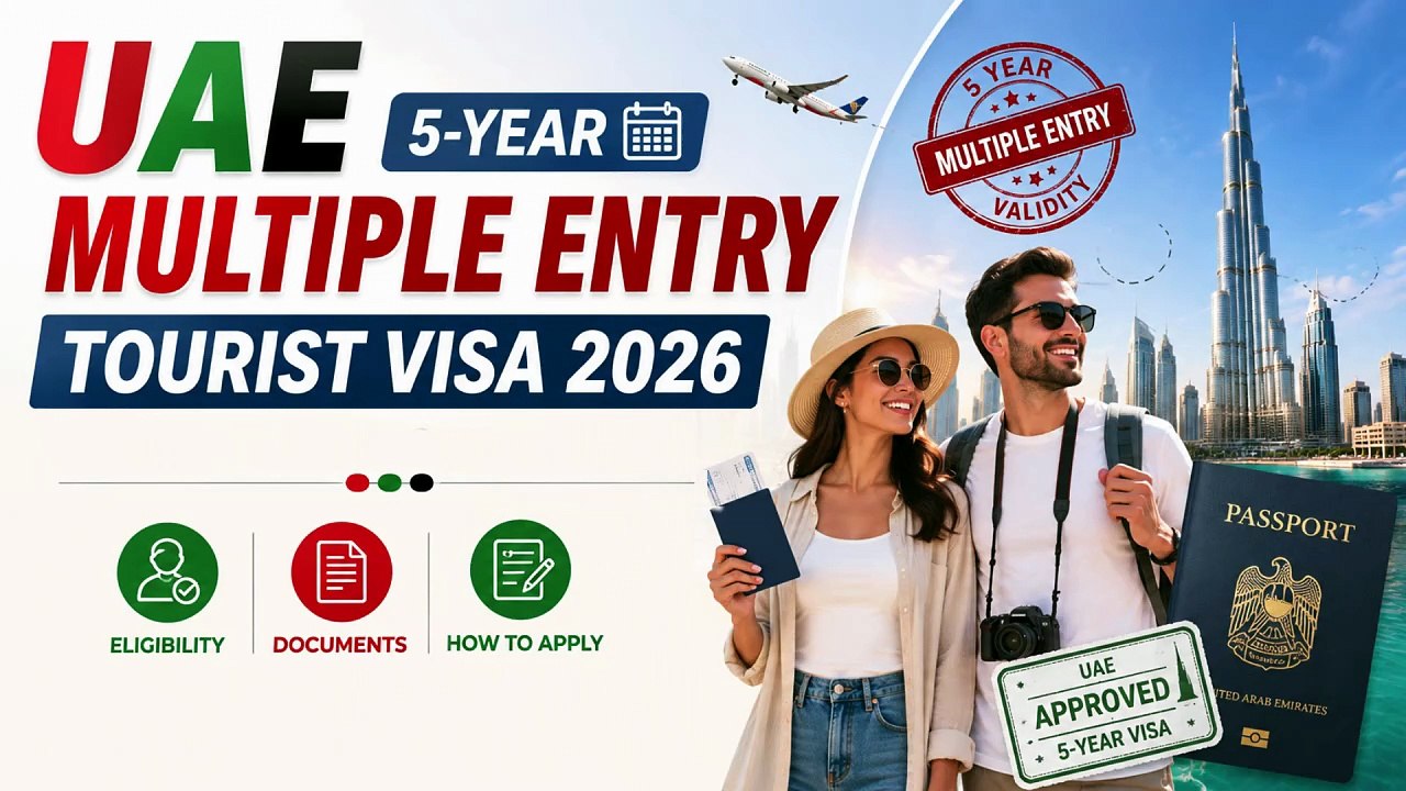 UAE 5-Year Multiple Entry Tourist Visa 2026  Eligibility, Documents, Fees & Application Process