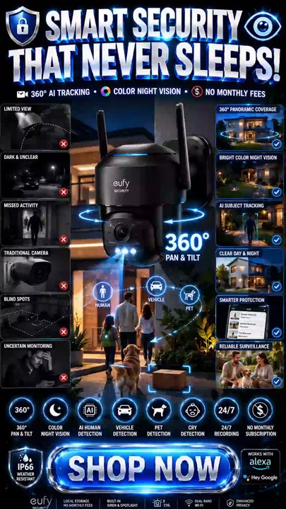 eufy Security Indoor & Outdoor Camera C31 Review | 360° AI Tracking, Color Night Vision