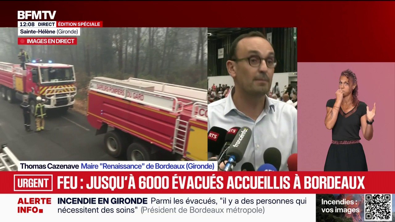 Incendie en Gironde: "Nous avons déclenché le plan de sauvegarde de la métropole", indique le maire de Bordeaux