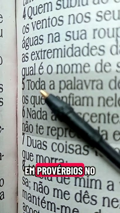 ⚡ Escudo para os que Nele confiam ❤️ Provérbios 30:05 Whats: ImperadorSalomao