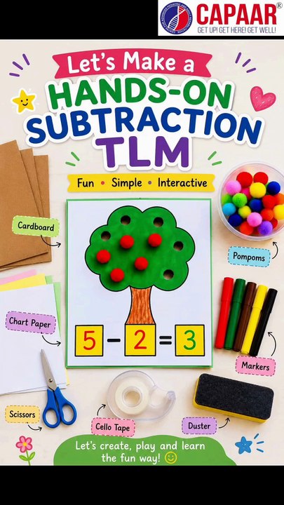 Easy DIY Subtraction Teaching Aid (TLM) | Hands-on Math Activity for Kids | CAPAAR Special Education