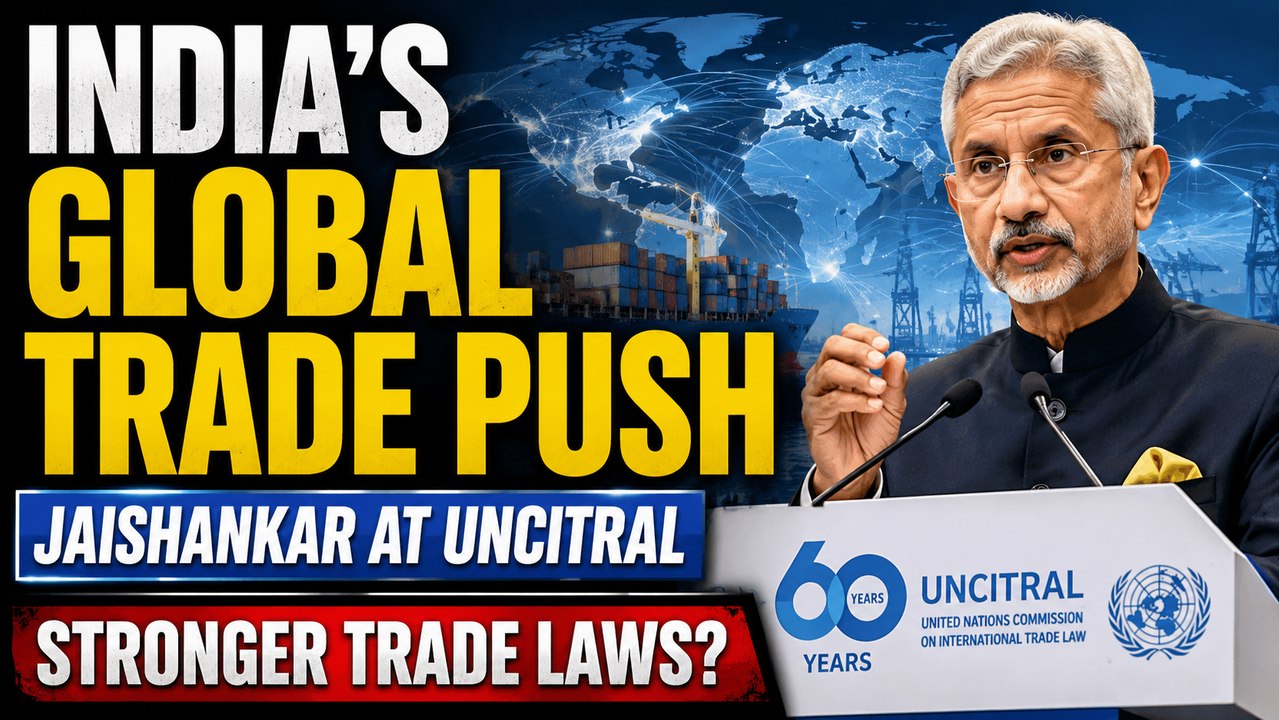 Jaishankar's BIG Global Trade Message | India Pushes Stronger Trade Laws at UNCITRAL 2026