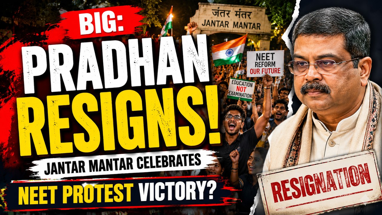 Dharmendra Pradhan Resigns: Huge Celebrations at Jantar Mantar | NEET Protest Victory?