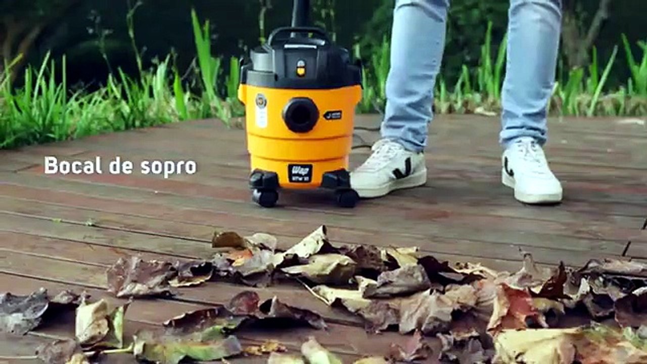 Aspirador de Pó e Água WAP GTW 10 1400W 10L 127V - Potente, Compacto com Função Sopro e Filtro Lavável - Amarelo e Preto