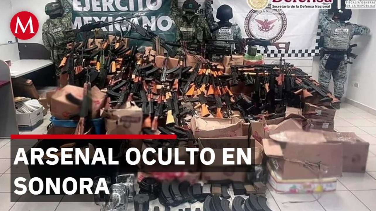 Aseguran arsenal con 4 ametralladoras en Sonora; criminales operaban cerca de familias