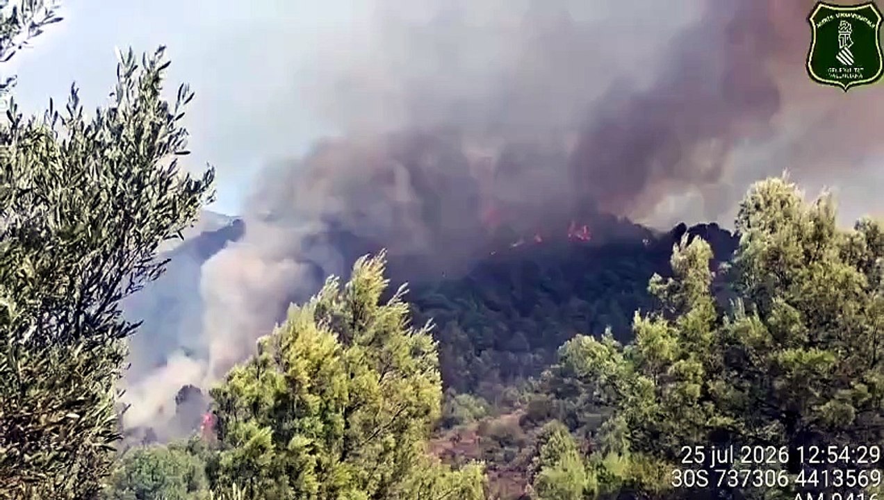 Incendio de la Vall d'Uixò, en Castellón, este sábado