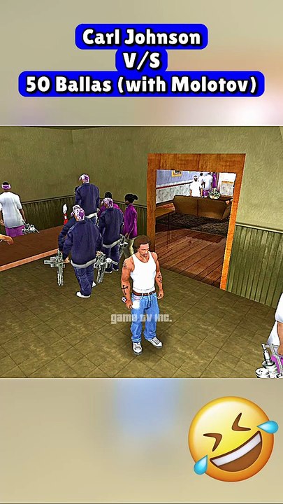 GTA San Andreas Funny Moment – CARL vs 50 BALLAS (with Molotov) 👊💀🔥🤣⚡️(Part 474) - #gtag #cj #funny #gtaindia #gtarp