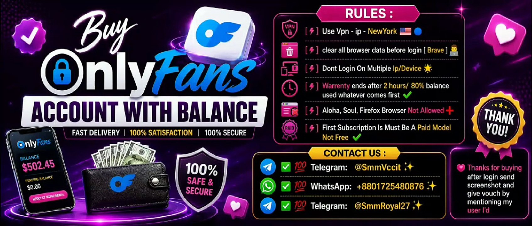 💬 Telegram Main: @SmmVccit Buy OnlyFans Account With $500 Loaded Balance