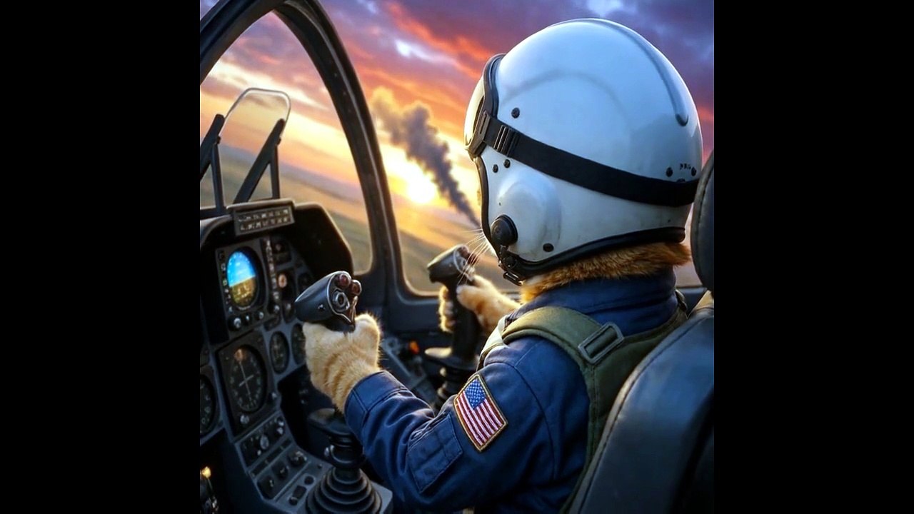 CAT on a TOMCAT jet Catching Spiders BIG CAT DJ