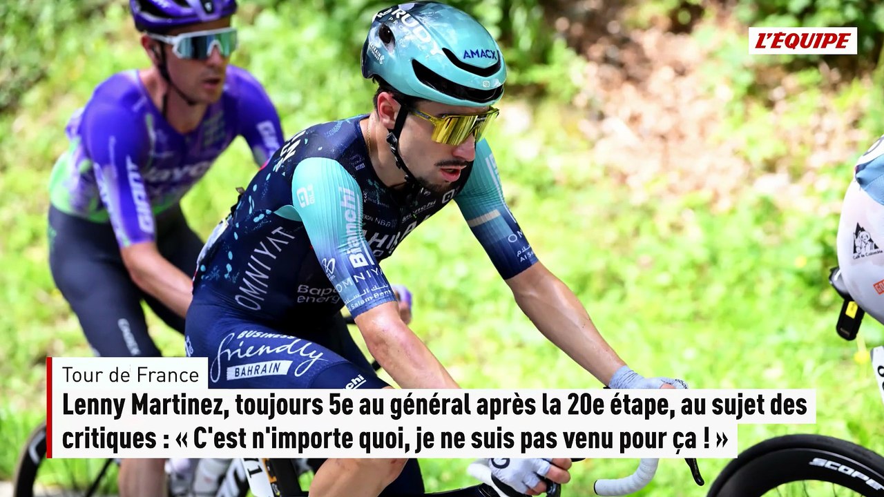 Lenny Martinez, toujours 5e au général après la 20e étape, au sujet des critiques : « C'est n'importe quoi, je ne suis pas venu pour ça ! » - Cyclisme - Tour de France 2026
