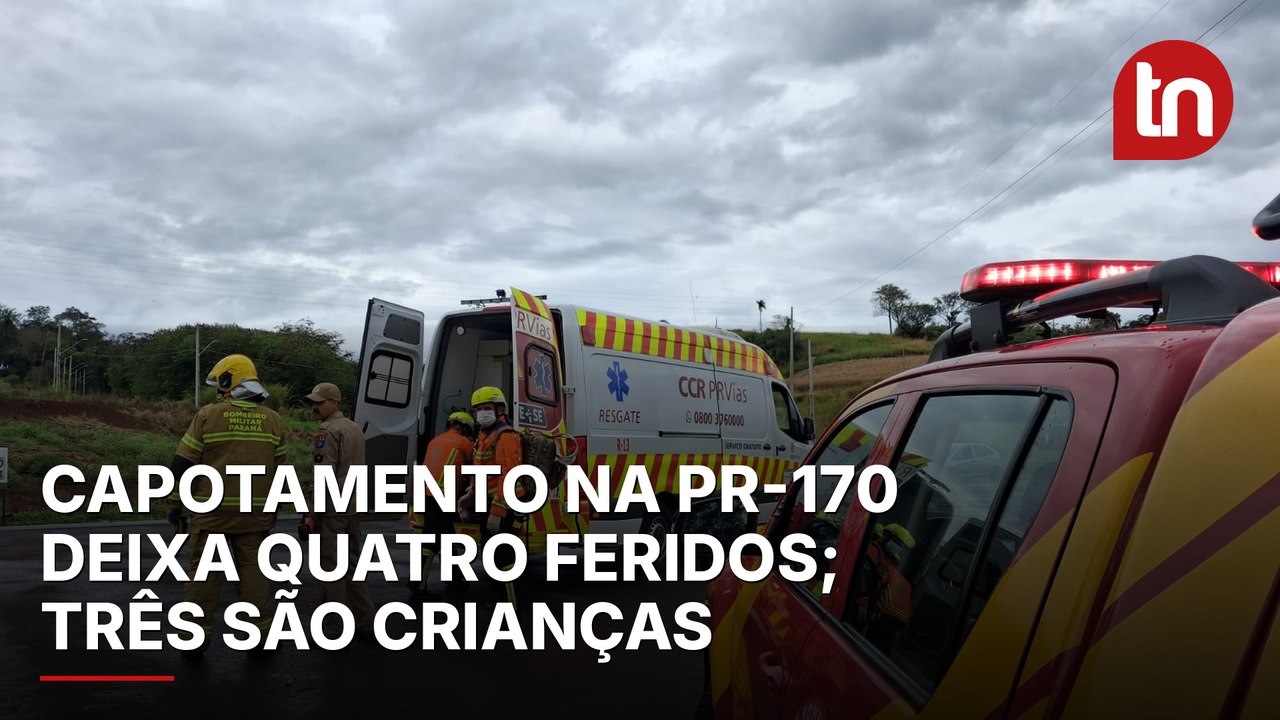 Capotamento na PR-170 deixa quatro feridos em Apucarana