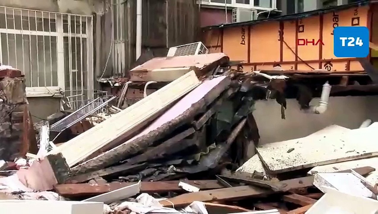 Şişli’de binanın duvarı çöktü; mahalleli deprem oldu zannetti