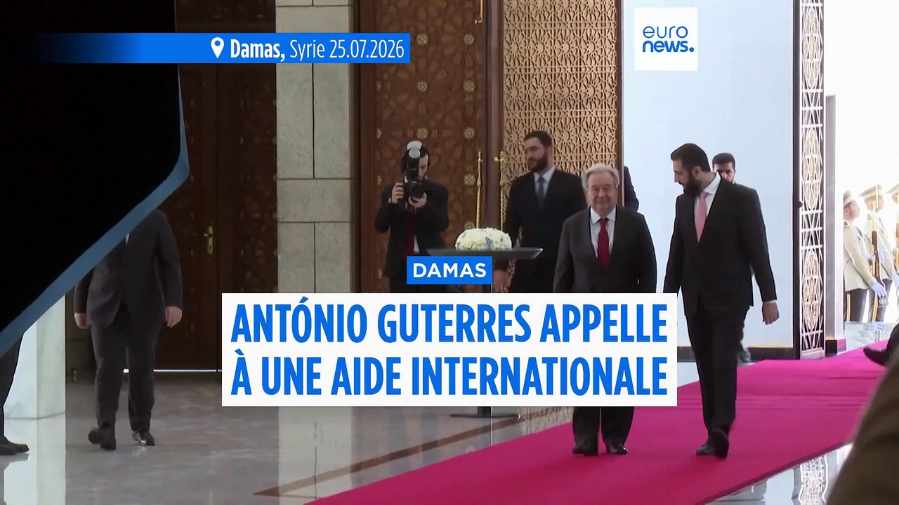 Le chef de l'ONU appelle à soutenir la Syrie lors de sa première visite à Damas
