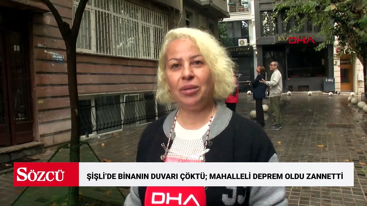 Şişli’de binanın duvarı çöktü; mahalleli deprem oldu zannetti