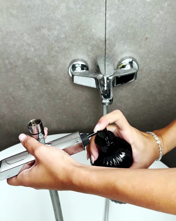 Watch that grime wash away from your shower faucet 🚿
