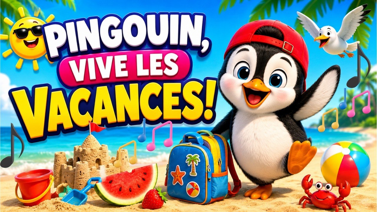 🐧 La Comptine des Vacances ☀️ Pingouin Danse à la Plage | Comptine française | Chanson Enfant