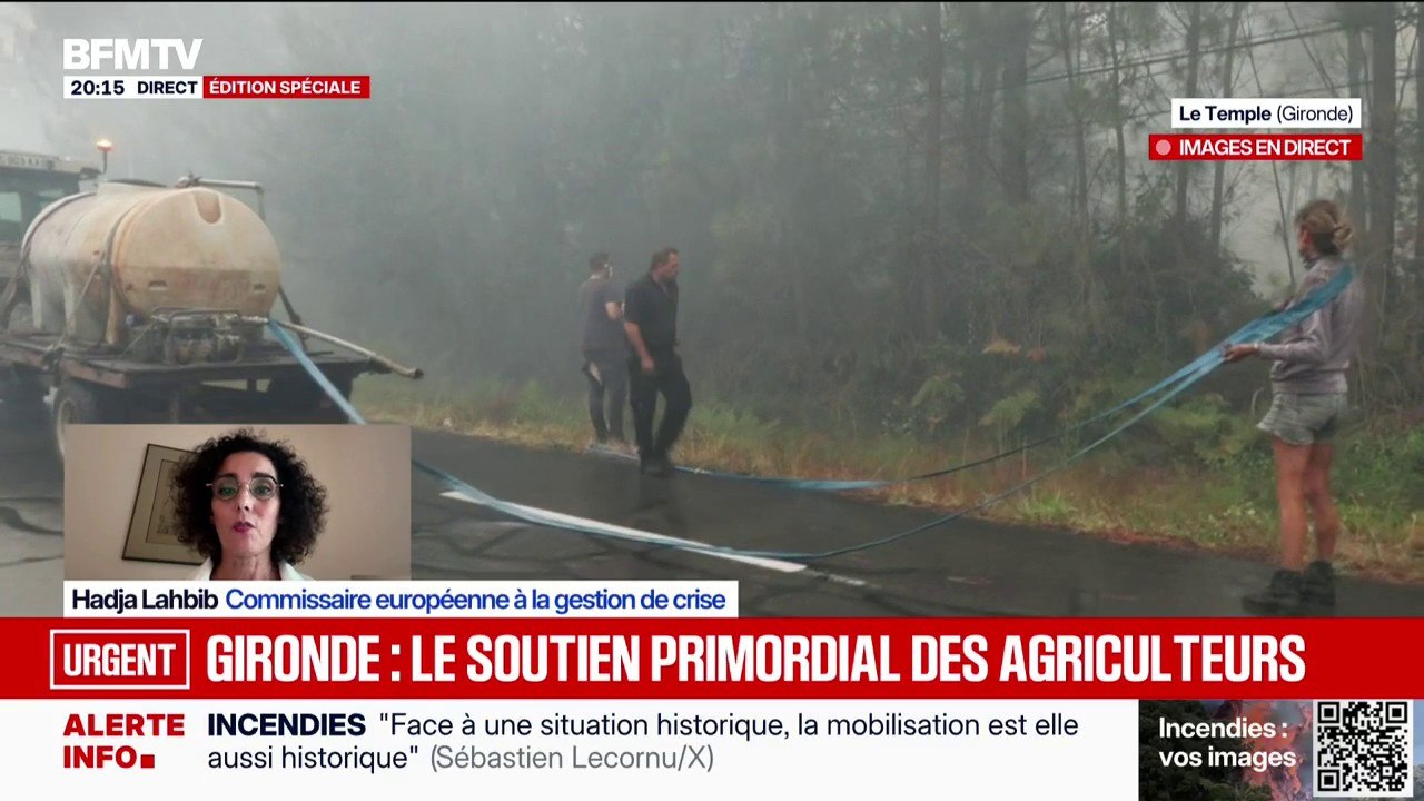 Solidarité européenne face aux incendies en France: "Nous avons immédiatement envoyé des moyens", explique Hadja Lahbib, commissaire européenne à la gestion de crise