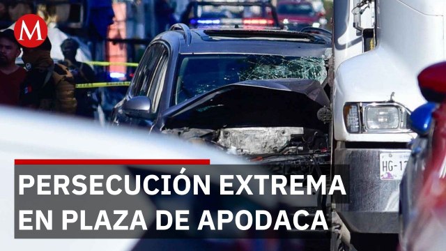 Persecución en Apodaca: camioneta irrumpe en plaza comercial y desata disparos