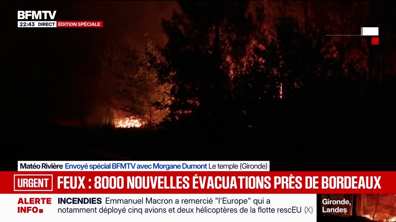Incendie en Gironde: de violentes reprises de feu ont été observées ce samedi soir