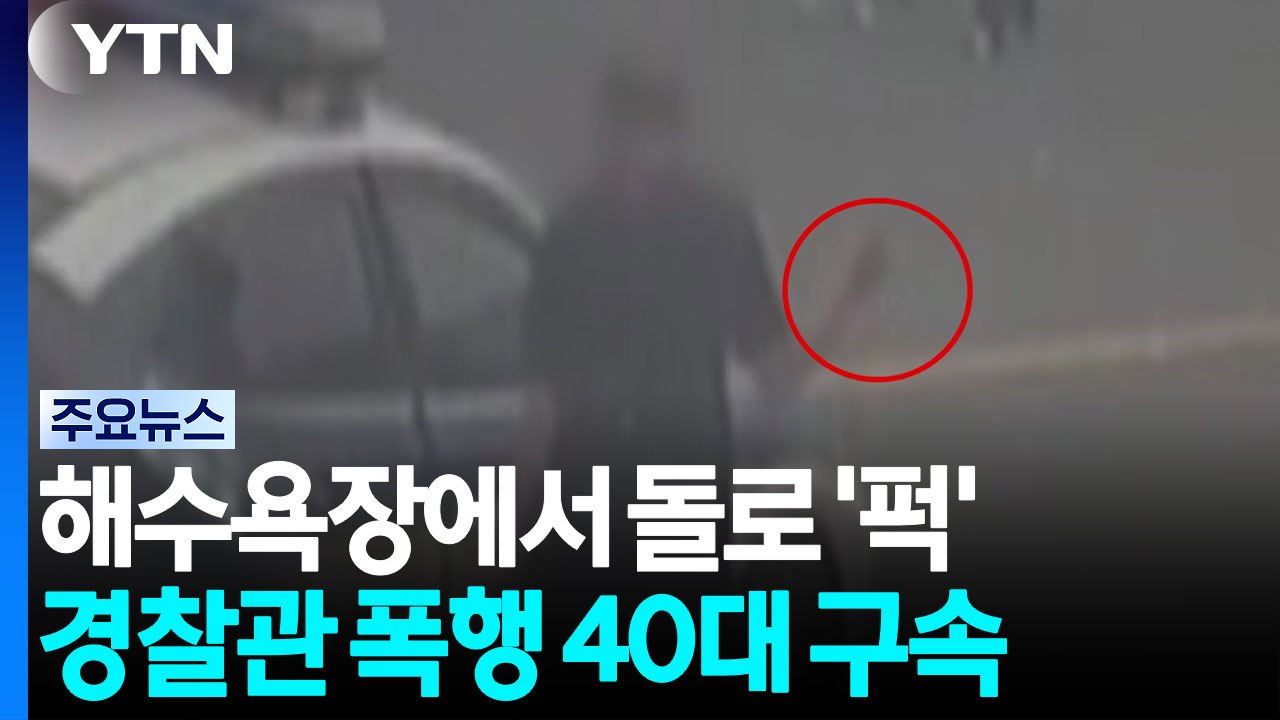 해수욕장에서 돌로 '퍽'...경찰관까지 폭행해 구속 / YTN