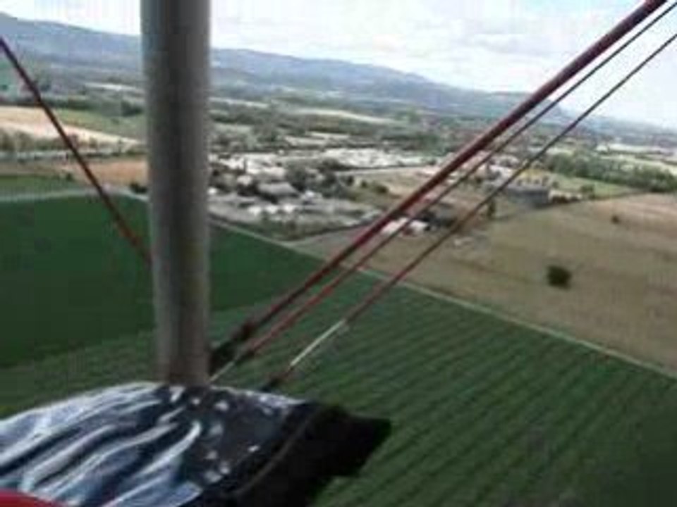 L'atterissage en ULM sur la base d'étoile sur Rhône