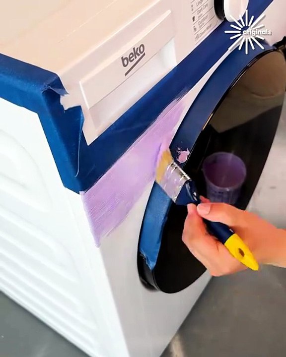 Paint your washing machine for a fresh look with this easy DIY!  🤩👍