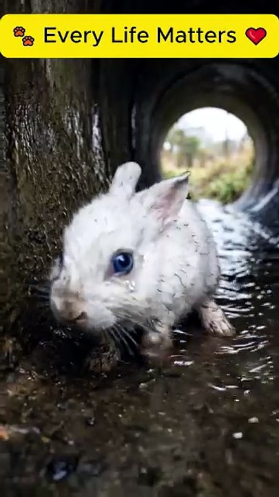Baby Rabbit Trapped in Drain Pipe | Emotional Wildlife Rescue Story 🐇❤️