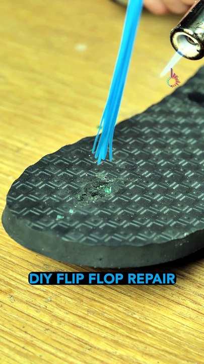 Quick and easy hack to repair flip flops✨