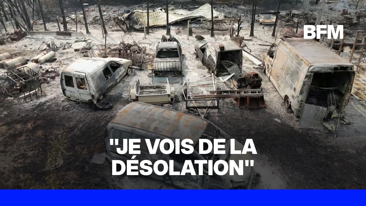 Incendie en Gironde: les sinistrés constatent les dégâts considérables après le passage des flammes