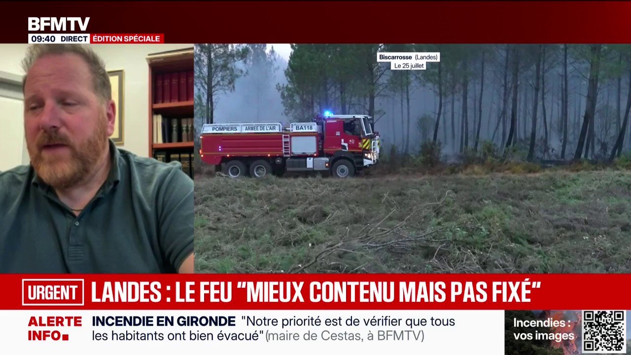 Incendie dans les Landes: le maire de Sanguinet espère pouvoir faire revenir "une partie" des habitants de sa commune "ce soir"