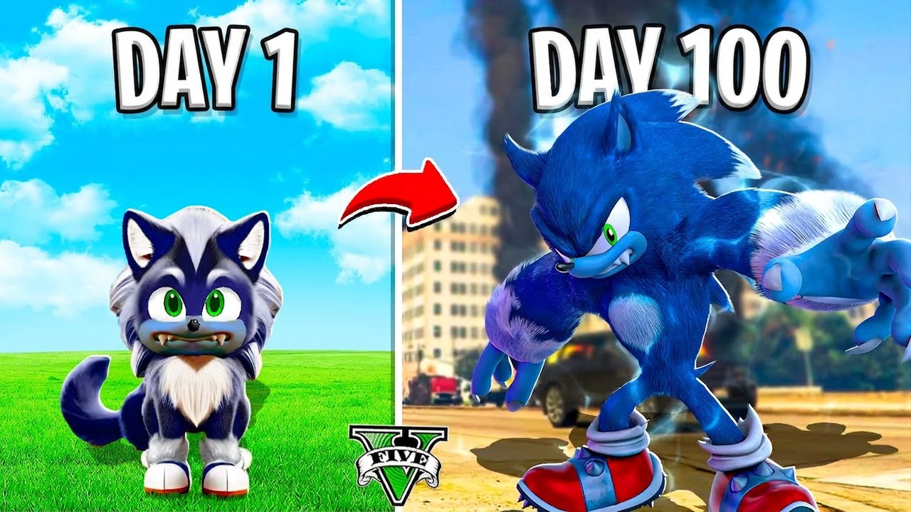 I Survived 100 Days as Sonic Wolf in GTA 5! (Sonic Movie Mod)